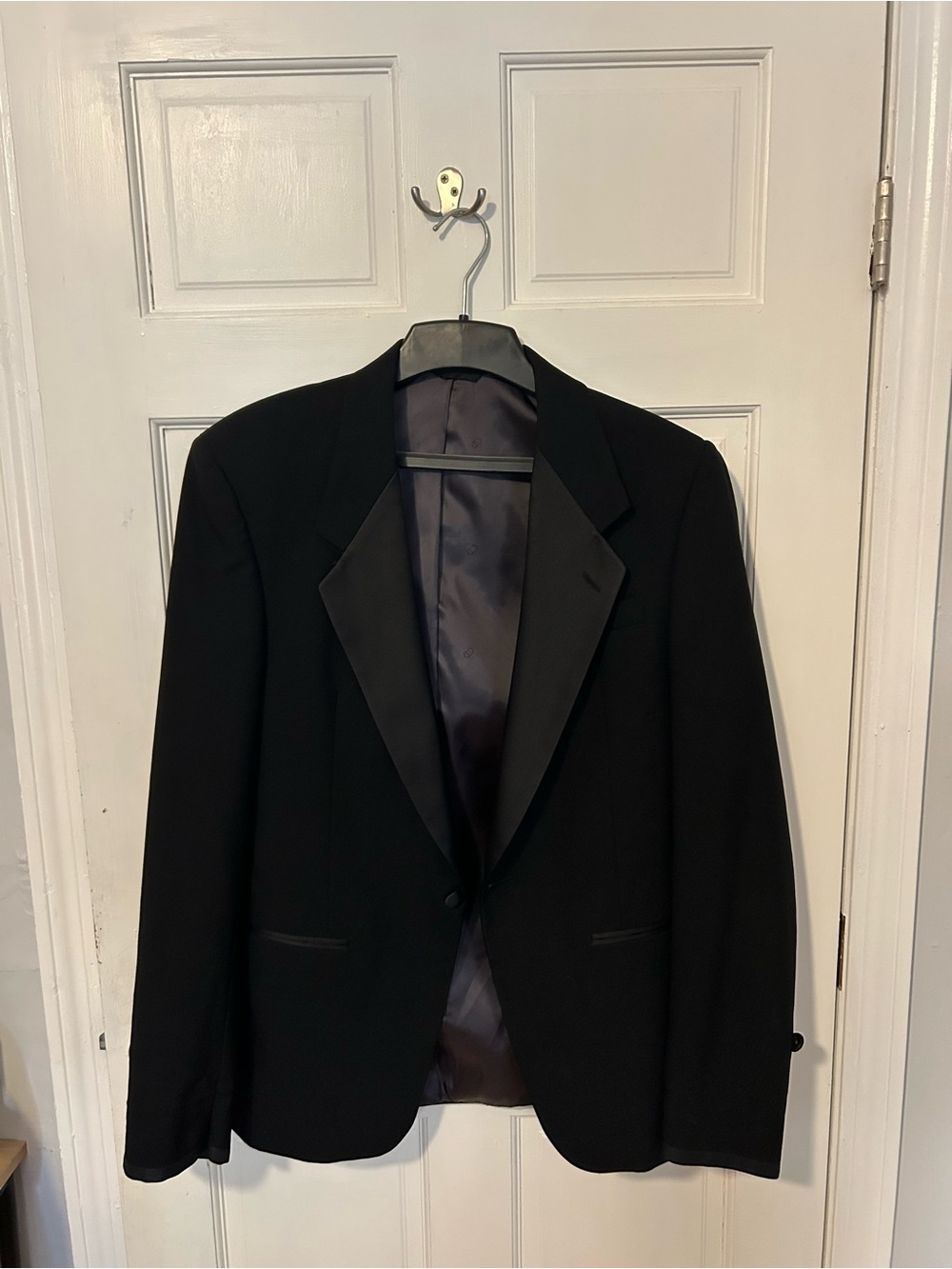 Christian Dior Le Connaisseur Black Men's Single-Button Tuxedo Blazer 39L